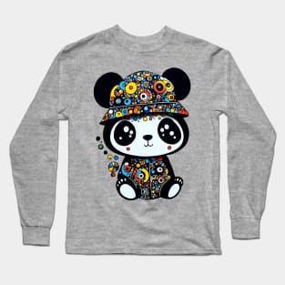 Cute Panda with Dottie Hat Long Sleeve T-Shirt